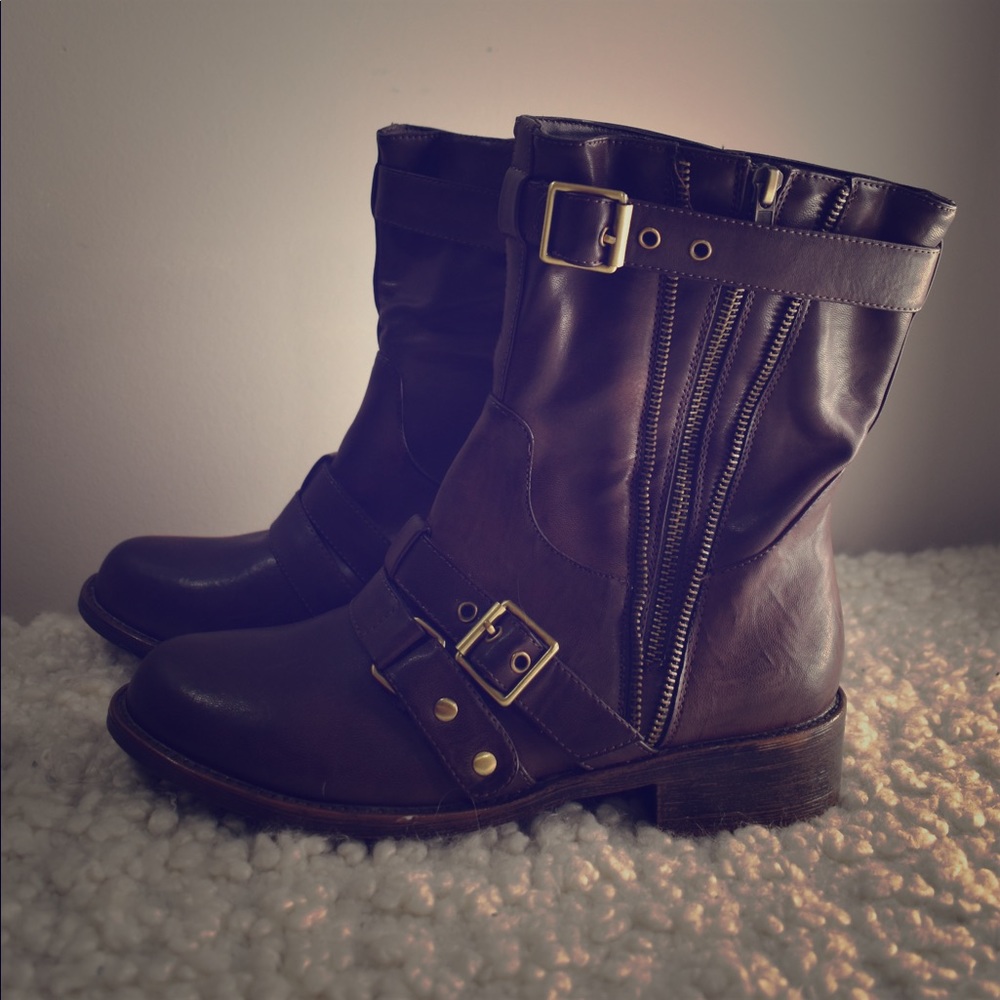 Brown Fashion Combat Boots